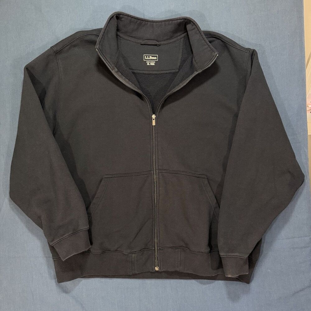 L.L. Bean Men’s Full-Zip Sweatshirt Mock Neck Classic Navy Size XL